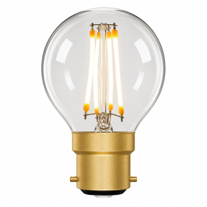 Zico G45 LED Filament Golfball Bulb B22 4W 2200K Soft Warm 320lm Dimmable Clear | 30W Equivalent | CRI 95+